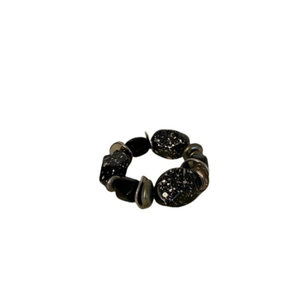 Bracelet Black, silver and gold